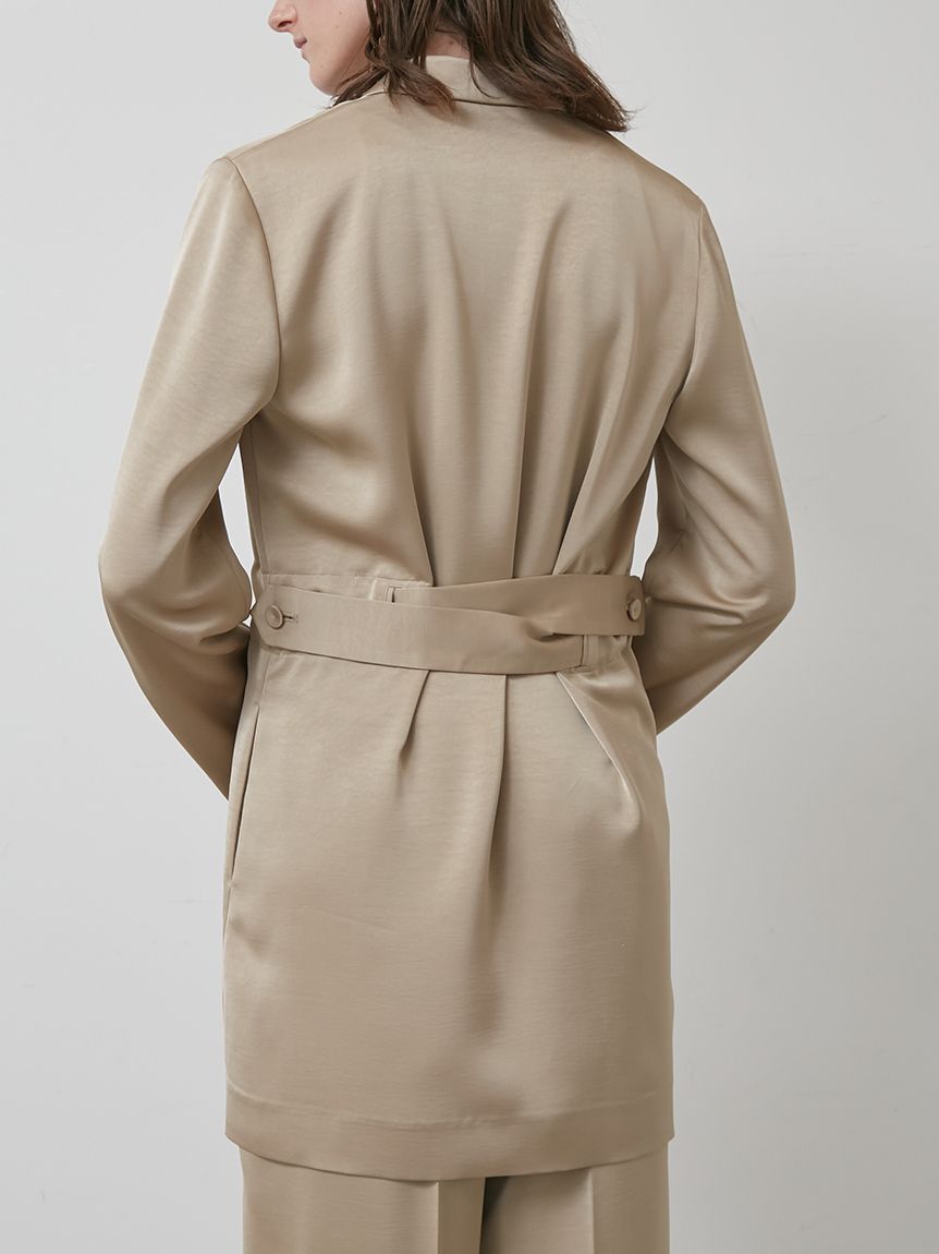 セットアップ対応】サテンロングジャケット(ジャケット