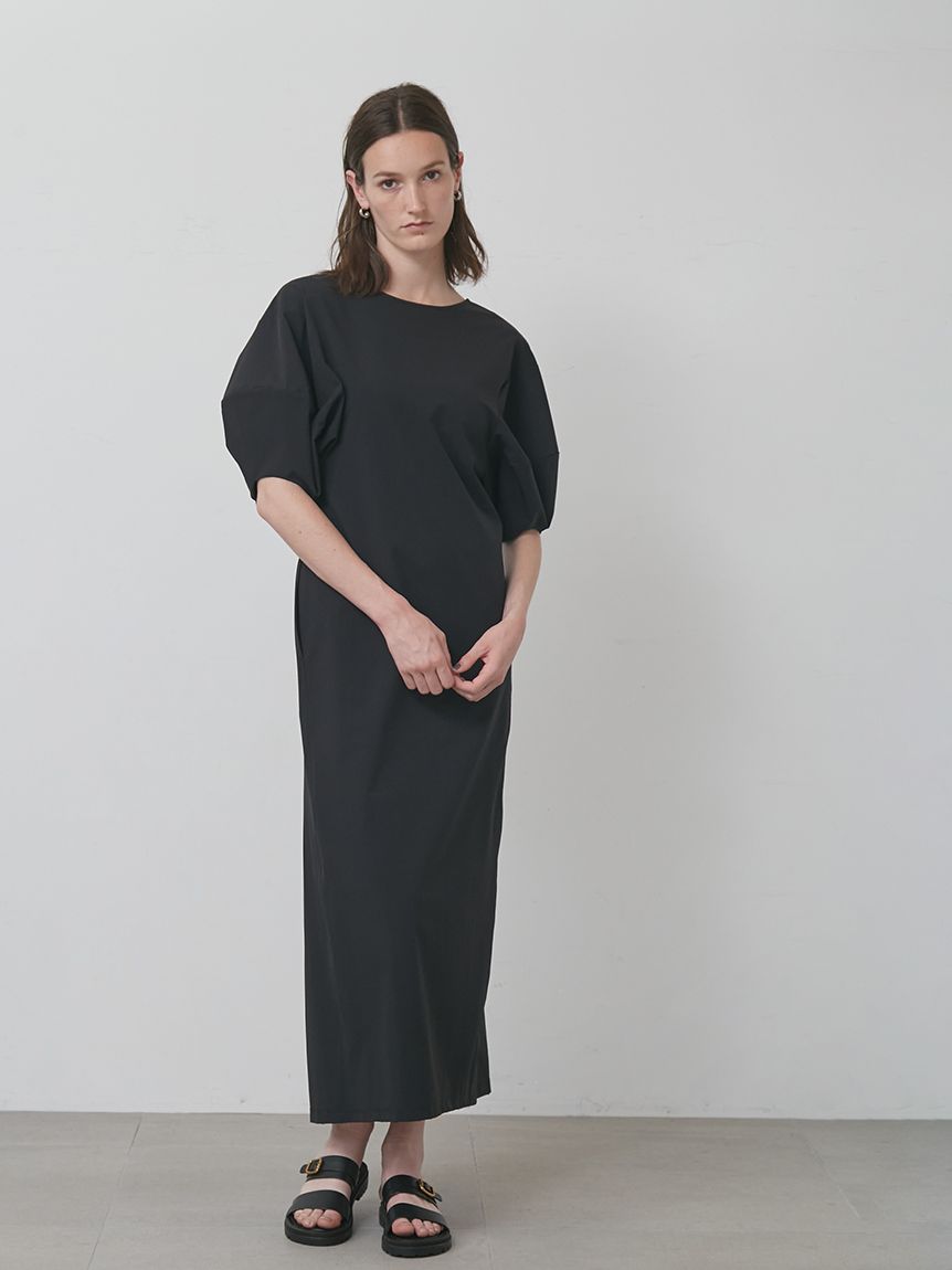 SP（エシュペー） LINEN /ロングワンピース　BLACK sp エシュペー 1/60リネンエプロンワンピース