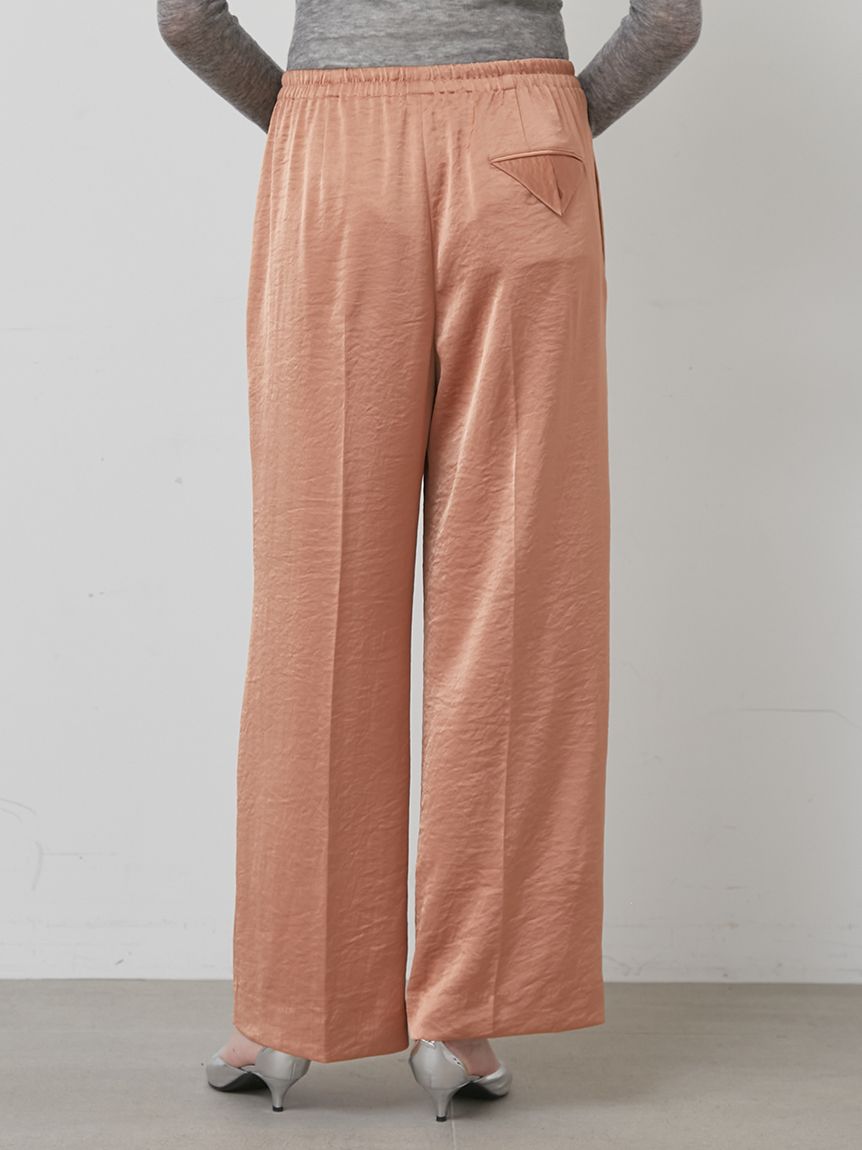 セットアップ対応】ドローコードサテンパンツ(ワイドパンツ)｜パンツ