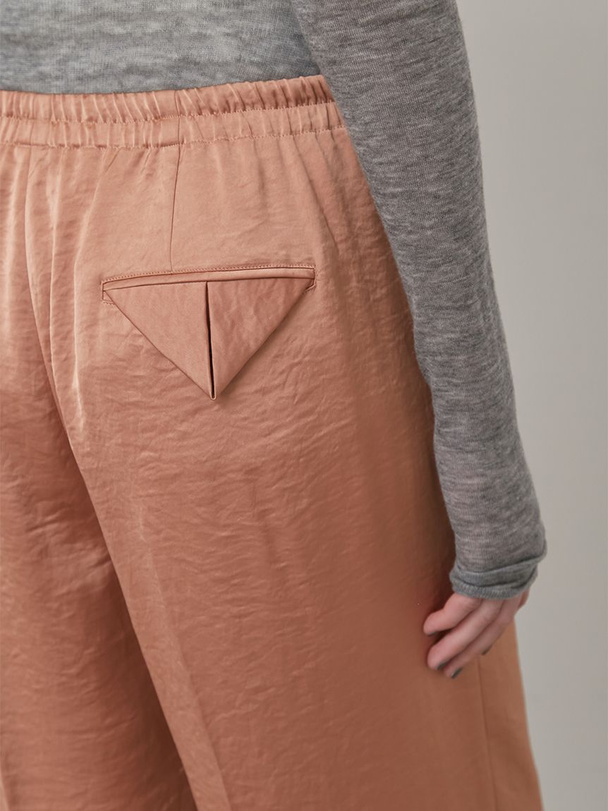 セットアップ対応】ドローコードサテンパンツ(ワイドパンツ)｜パンツ