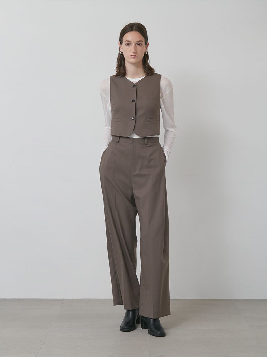セットアップ対応】サイドタックスーツパンツ(ワイドパンツ)｜パンツ