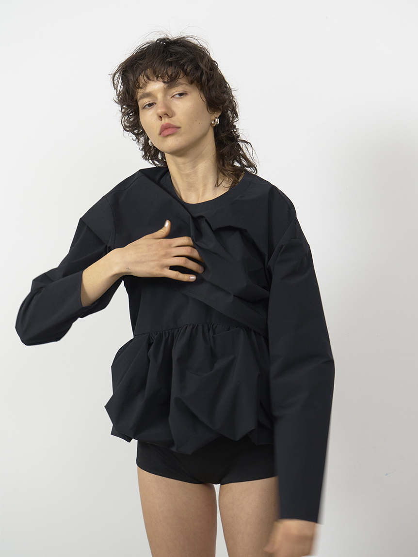 styling/　s/s＜ウォッシャブル・UVカット＞ボウスサイドトップス S/S】＜ウォッシャブル・UVカット＞ボウスサイドトップス(シャツ