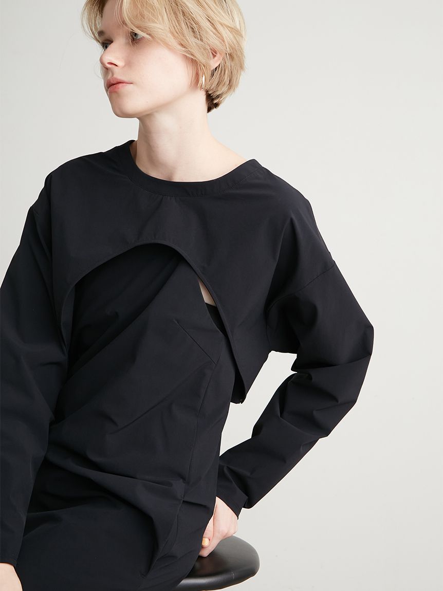 S/S】＜ウォッシャブル・UVカット＞ボウスサイドトップス(シャツ