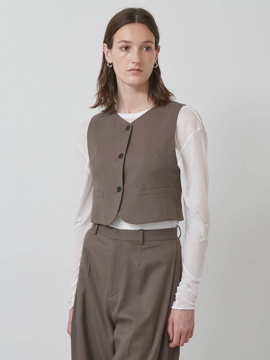 セットアップ対応】ラウンドネックスーツベスト(その他)｜アウター