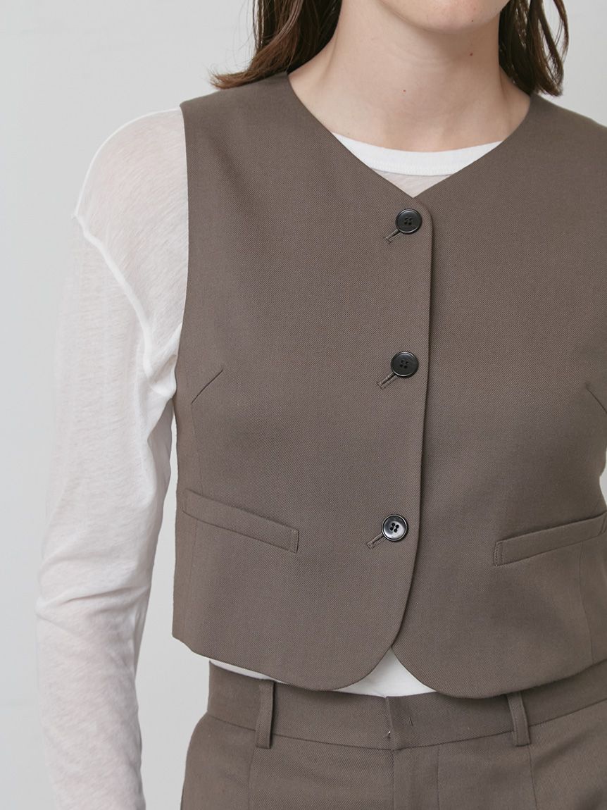 セットアップ対応】ラウンドネックスーツベスト(その他)｜アウター