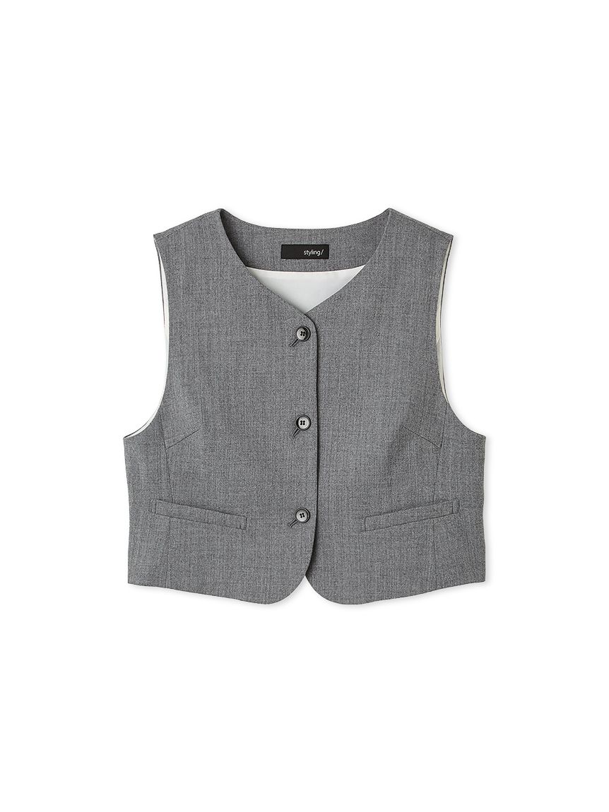 セットアップ対応】ラウンドネックスーツベスト(その他)｜アウター