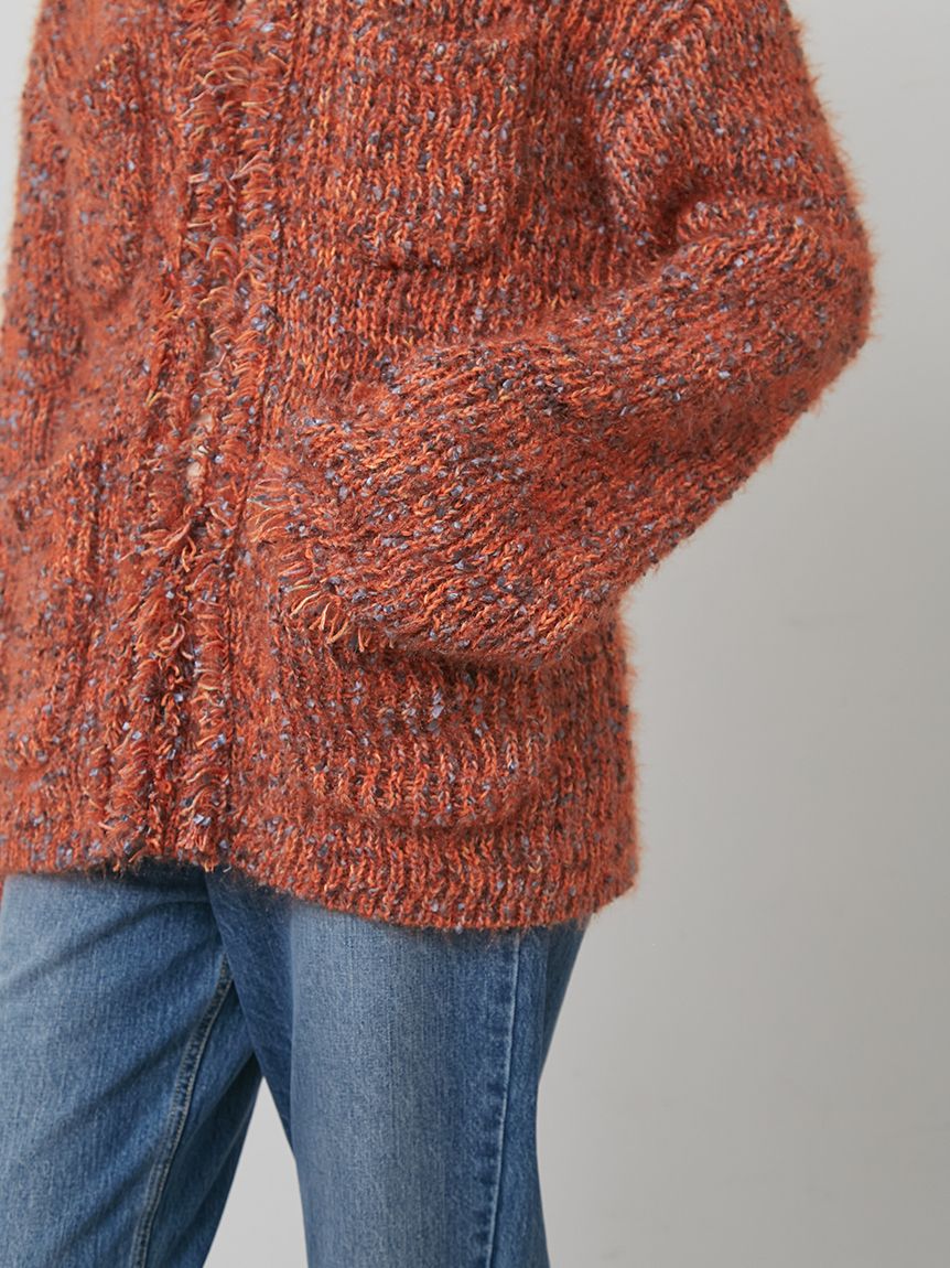 ニットカーデガン ミックスツイードカーディガン(ニット/カーディガン)｜トップス