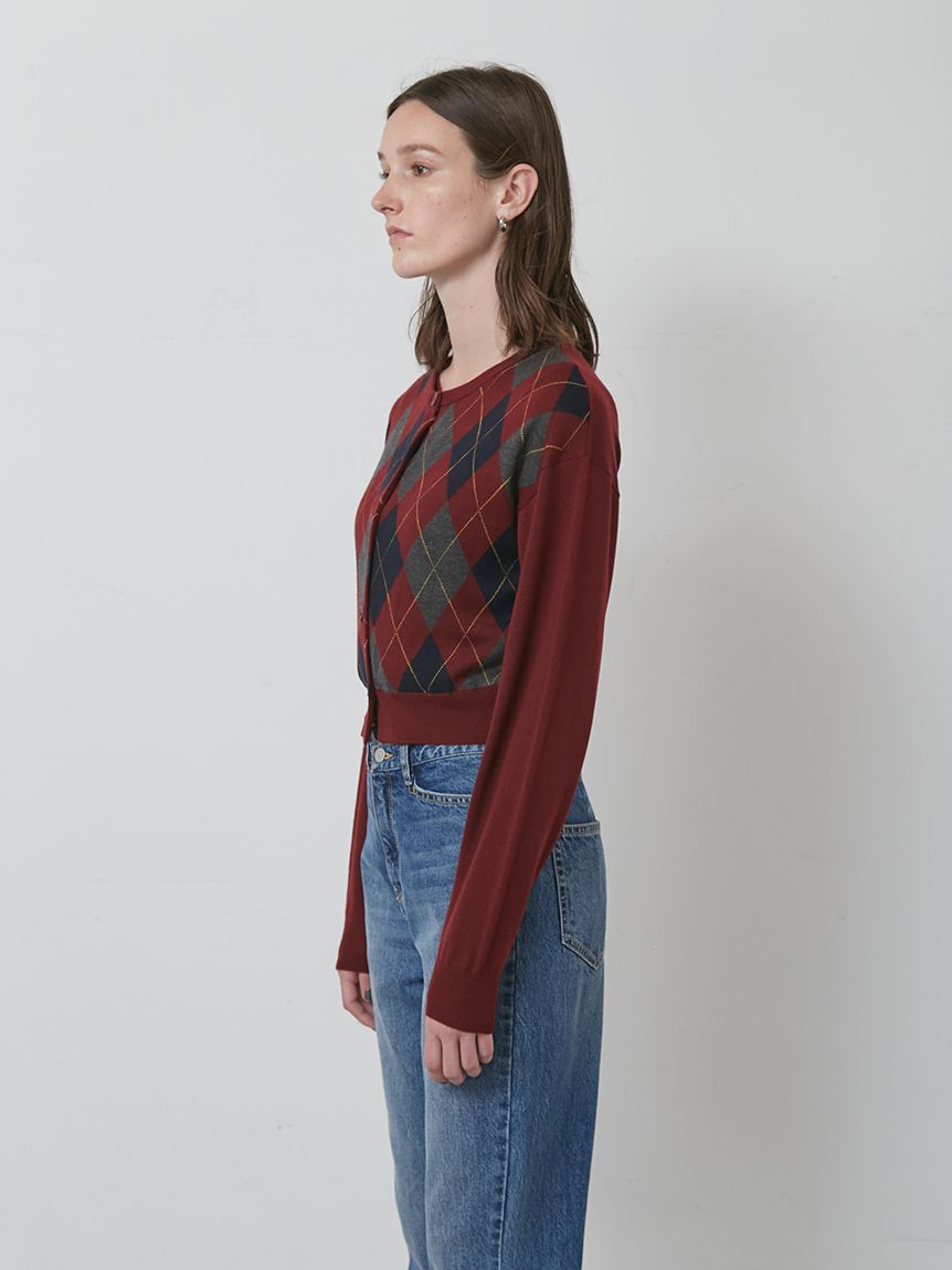 アーガイルニットカーディガン(ニット/カーディガン)｜トップス