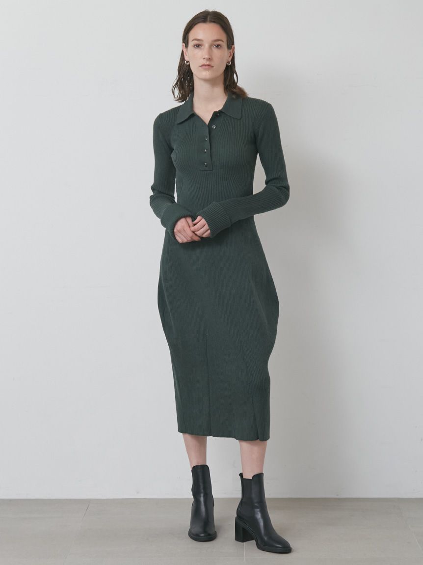 ヘンリーネックニットワンピース(マキシ/ロングワンピース