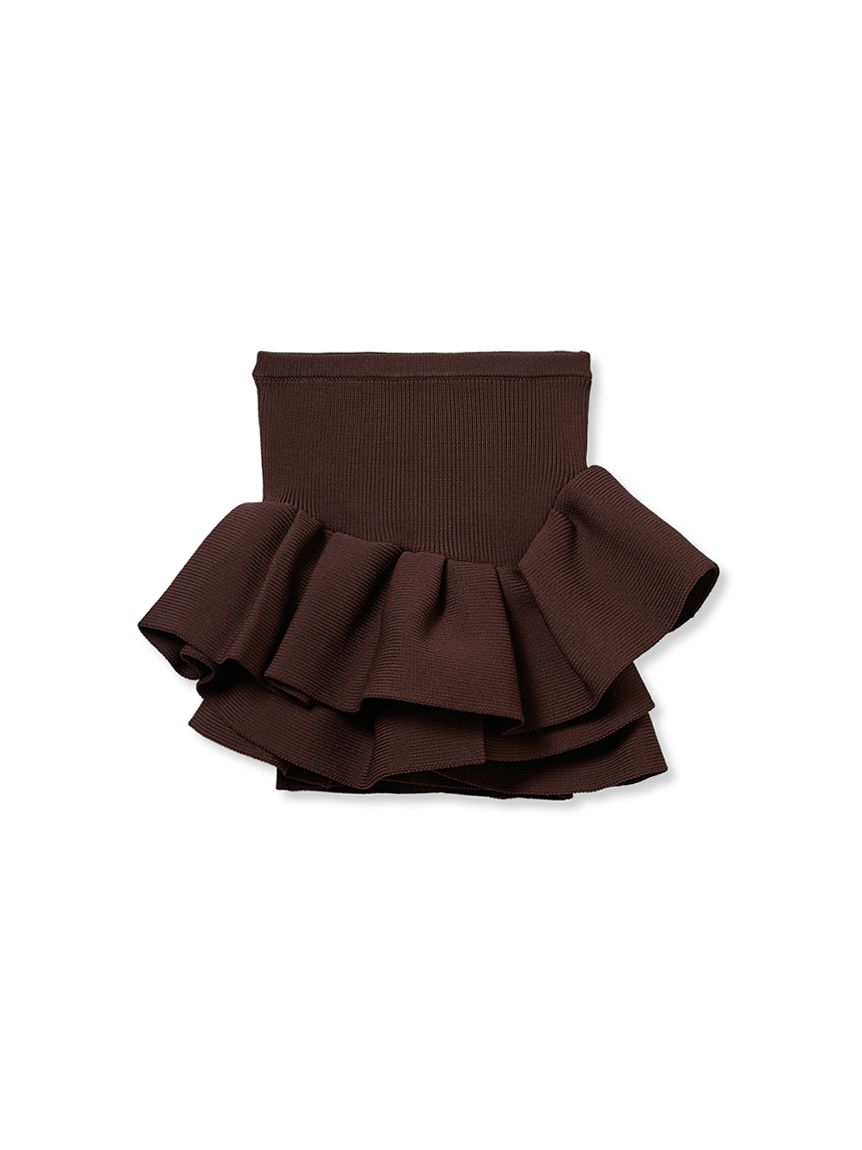 styling/ スタイリング アシンメトリーラッフルトップス　定価19800 ラッフルニットベアトップ（ベアトップ/ビスチェ）｜styling