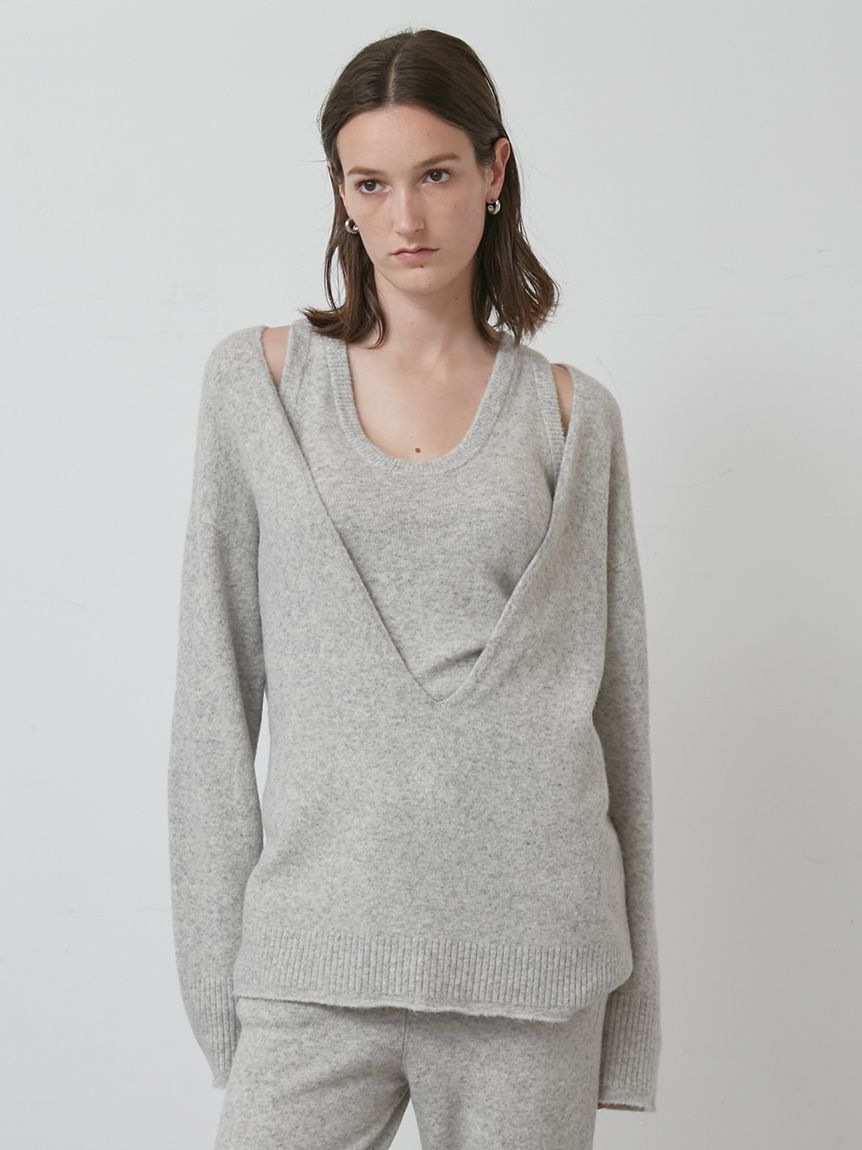 【未使用】 14th addiction ダメージ Vネック ニット トップス Vネックニットトップス[tw1240] | レディースファッション通販の