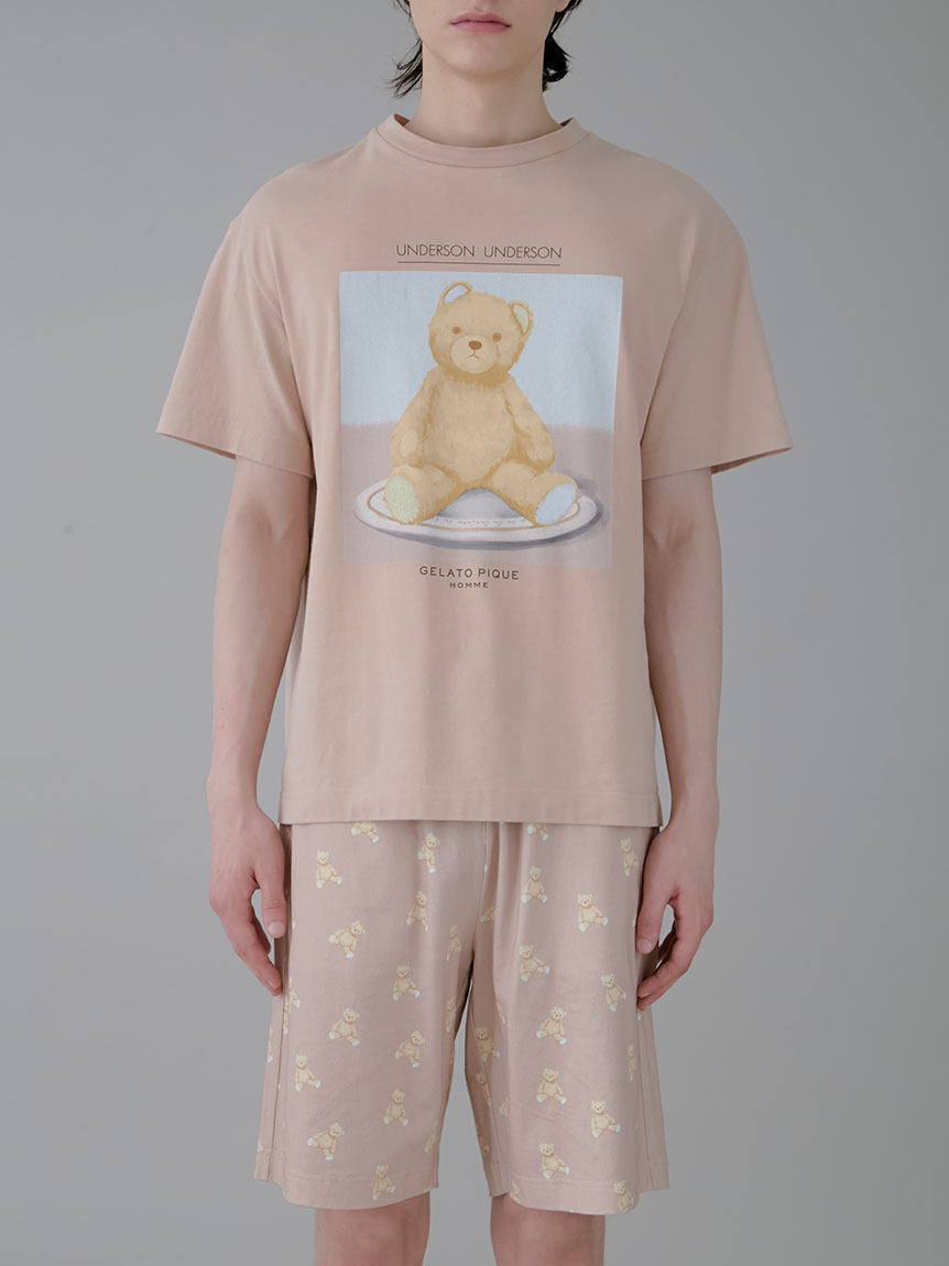 ピケオム総柄ベアプリントハーフパンツ(ショートパンツ)｜UNDERSON