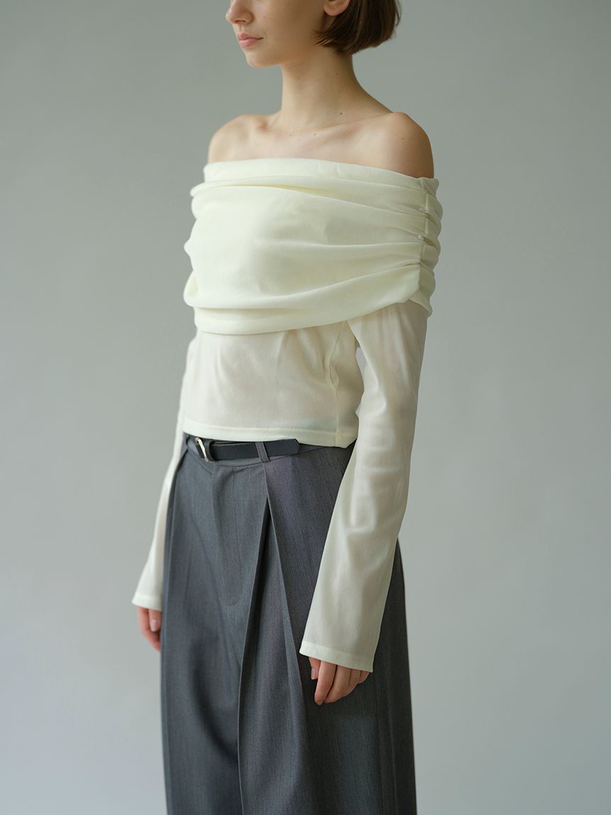 【送料無料】 アンダーソンアンダーソン フロッキーチュールオフショルプルオーバー UNDERSON UNDERSON フロッキーチュールオフショルプルオーバー(Tシャツ・カットソー