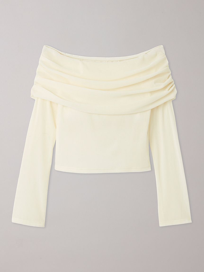 フロッキーチュールオフショルプルオーバー(Tシャツ・カットソー