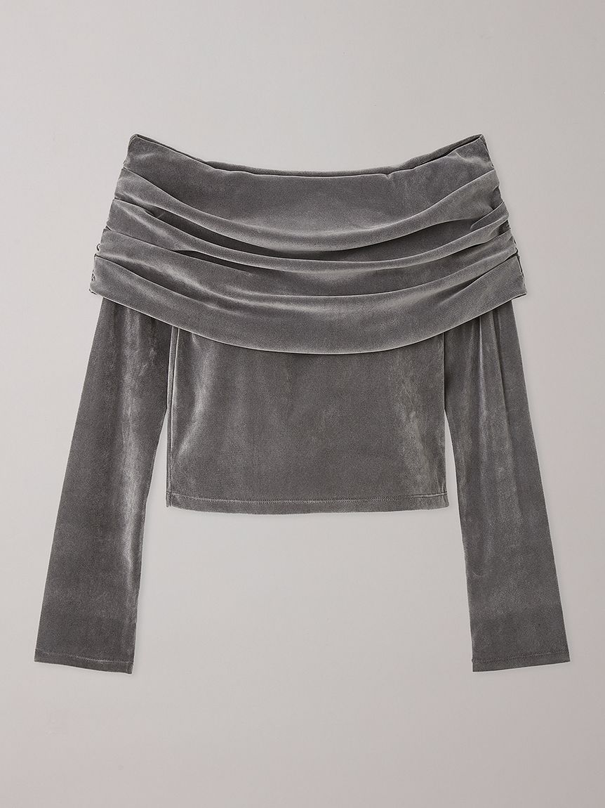 フロッキーチュールオフショルプルオーバー(Tシャツ・カットソー