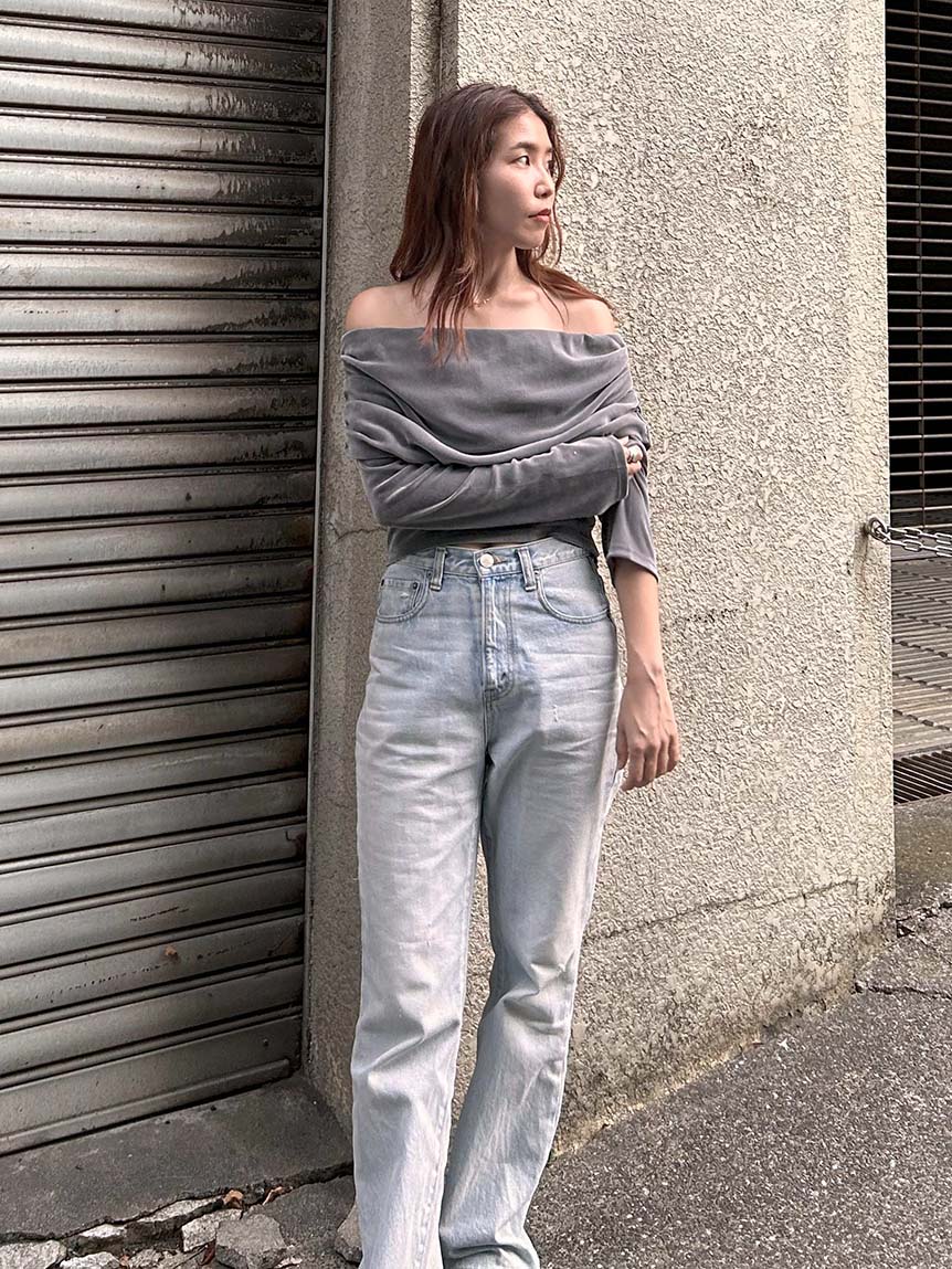 フロッキーチュールオフショルプルオーバー(Tシャツ・カットソー