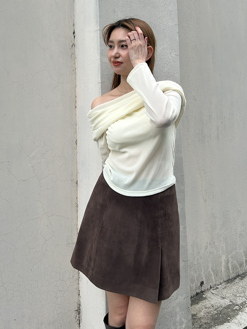 フロッキーチュールオフショルプルオーバー(Tシャツ・カットソー