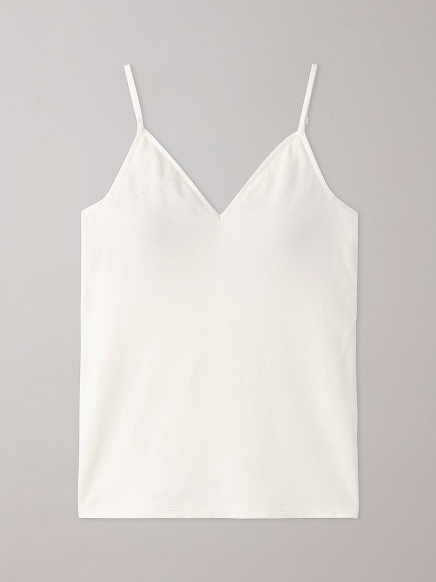 Vネックバックオープンキャミ(カップ付き)(キャミソール