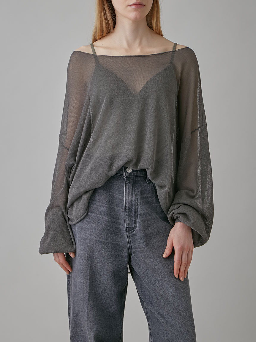 アンダーソンアンダーソン 大草直子×UNDERSON UNDERSON ボリュームシアーニット uuwnt251189 レディース トップス コラボ ワンショルダー  和紙使用 大草直子×UNDERSON UNDERSON】ボリュームシアーニット(ニット